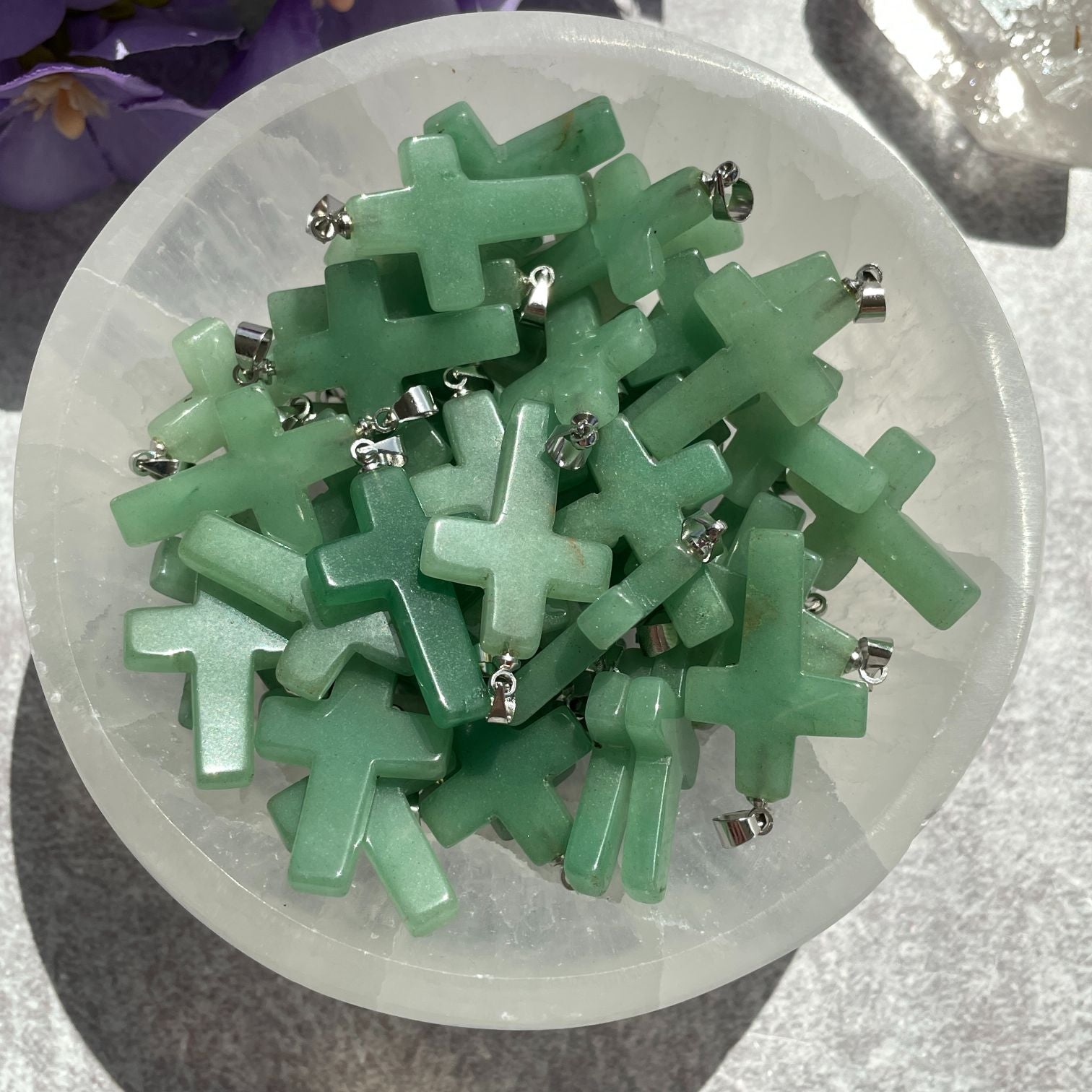 Green Aventurine Cross Pendant Green Aventurine Cross Pendant